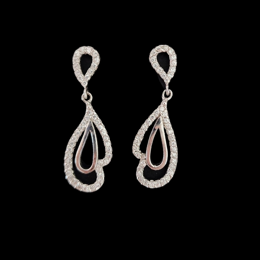 Dainty Teardrop Earrings Dangle 925 Sterling Silver Post Back